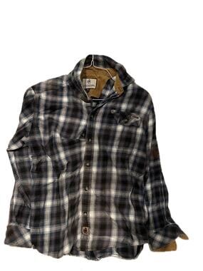 Legendary Whitetails Black White Checked Flannel Mens Med